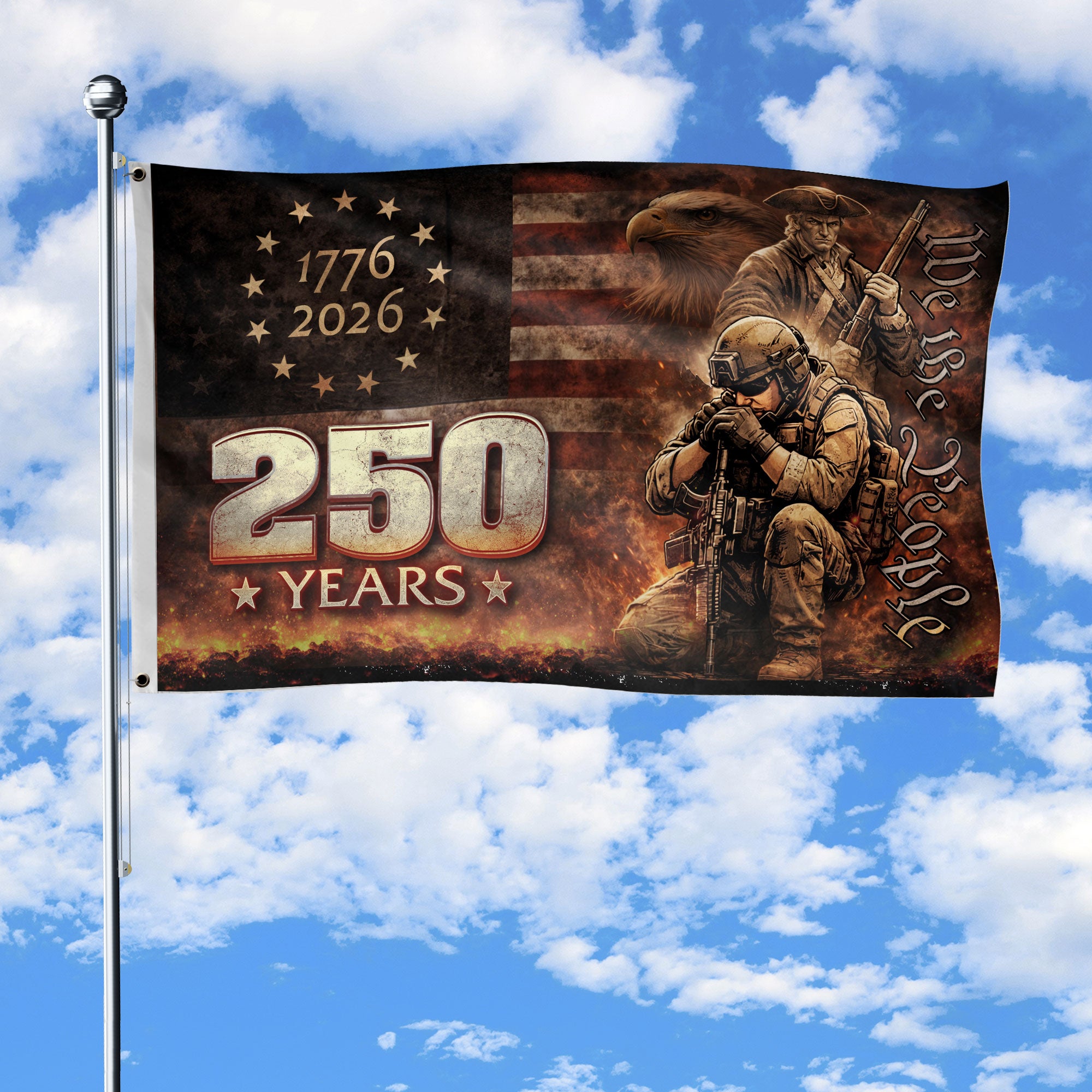 American Eagle 250th Flag 1776–2026, United States Patriotic Heritage Flag