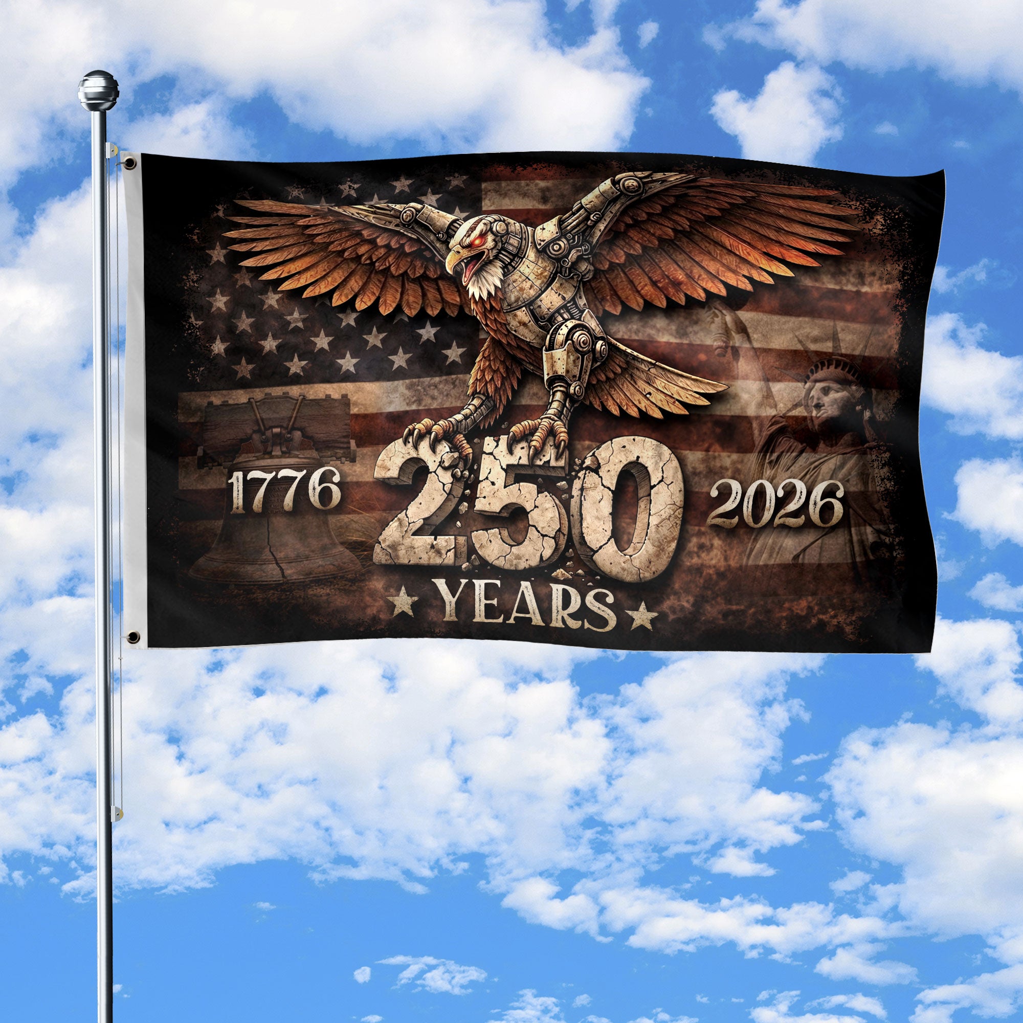 United States 250th Anniversary Flag 1776–2026 American Eagle Patriotic Flag
