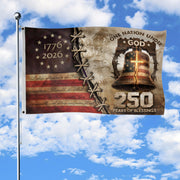 USA 250th Christian Flag 1776–2026 Patriotic Faith Outdoor Decor - Rust Field Wear