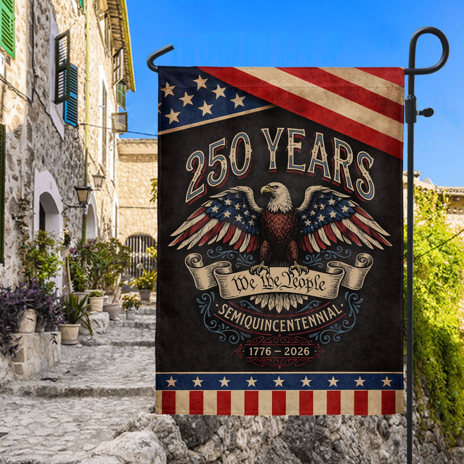 America 250th Anniversary 1776-2026 Garden Flag – We The People Bald Eagle 250 Years of Liberty Double Sided USA Flag