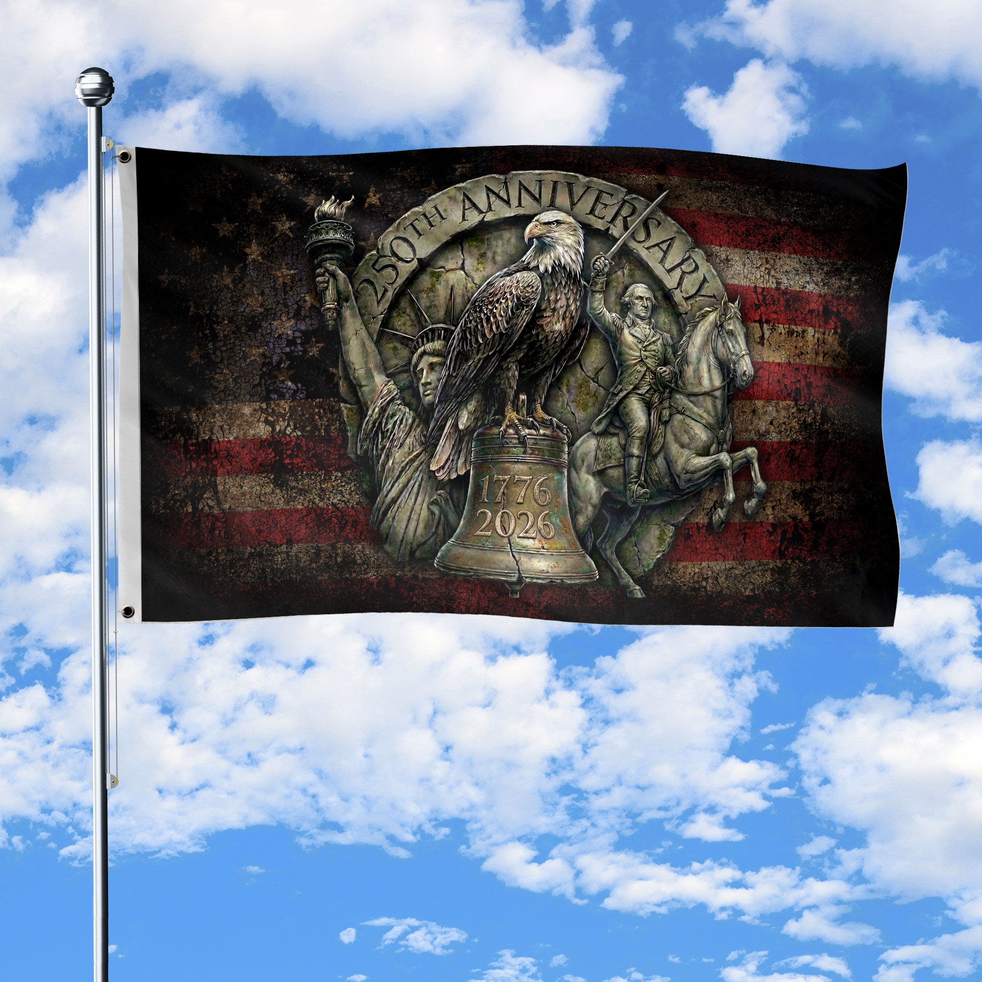 USA 250th Anniversary Eagle Flag 1776–2026 – Patriotic American Heritage Flag