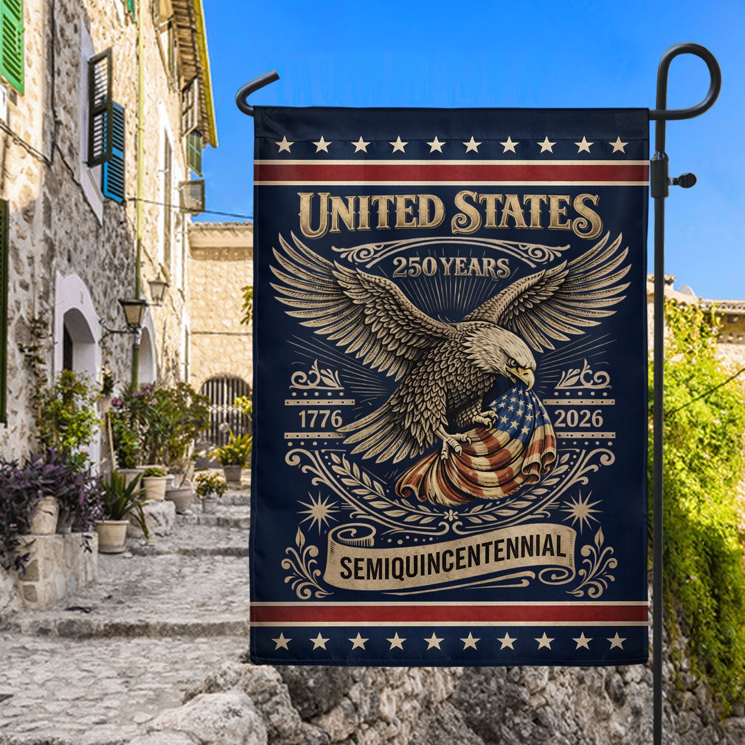 America 250th Anniversary 1776–2026 House Flag – Patriotic Eagle USA Double Sided Yard Decor