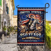 George Washington USA 250th Anniversary 1776-2026 Garden Flag – American Revolution General on Horse 250 Years Double Sided Outdoor Decor
