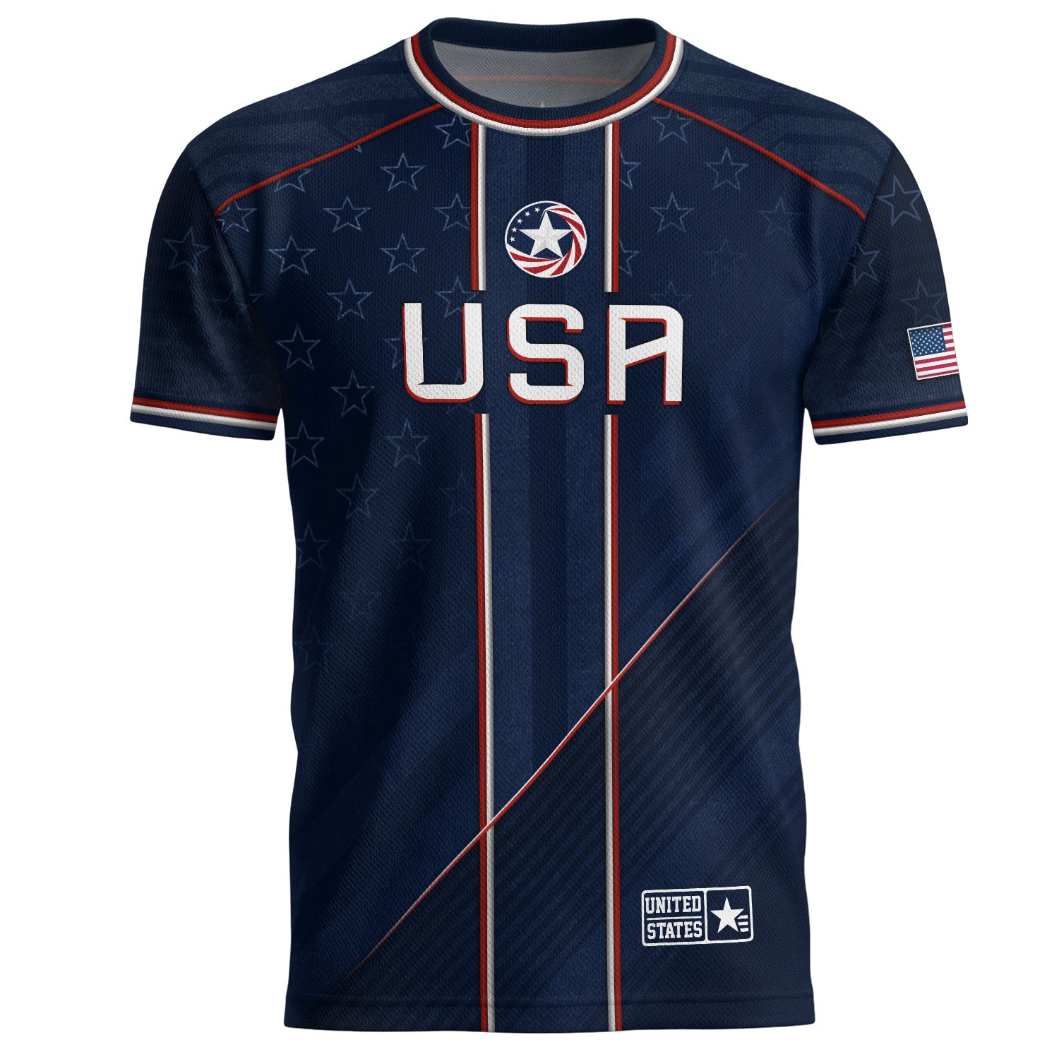 Navy USA Soccer Jersey American Flag Eagle Design Patriot Soccer Shirt for Men Women