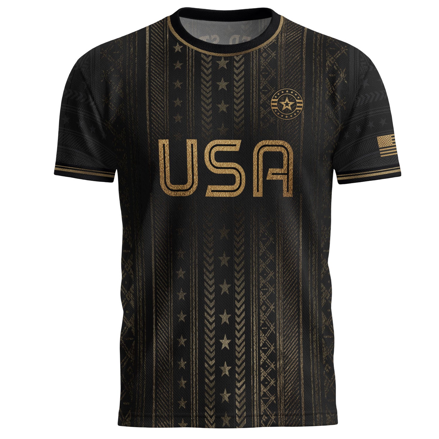Black USA Soccer Shirt Golden Eagle Emblem United States National Team Fan Jersey Gift Tee