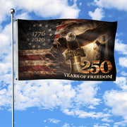 250 Years of Freedom House Flag 1776-2026 Patriotic Eagle Liberty Bell Christian Decor - Rust Field Wear
