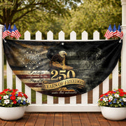 Fence Flag 250th Anniversary USA Flag 1776-2026 Eagle Patriotic 250 Year American Anniversary Flag Decor - Rust Field Wear