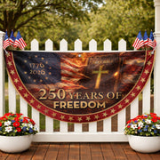 Christian Patriotic Fence Flag 1776-2026 – Holy Bible American Flag 250 Years of Freedom Double Sided Banner - Rust Field Wear