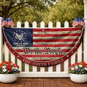 250 Years of Freedom Flag Fence Flag Custom Family Name, We The People Flag, American Flag with Eagle Patriotic Banner