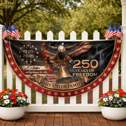250 Anniversary USA Flag Fence Flag Custom Family Name Christian 250 Years Freedom Flag Design - Rust Field Wear