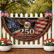 250 Christ Years of Freedom Flag Fence Flag Custom Family Name 250 Years Christian Flag American Flag with Cross Design - Rust Field Wear