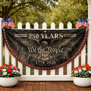 250 Years Fence Flag 1776–2026 We The People Eagle Patriotic Banner USA Decor - Rust Field Wear