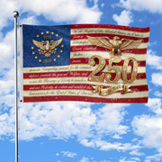 Constitution Preamble Gold Eagle Patriotic American Banner Flag US 1776 2026 Party 3x5ft - Rust Field Wear