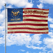 250 Years United States Flag - We The People Patriotic Home Banner 1776-2026 - Rust Field Wear