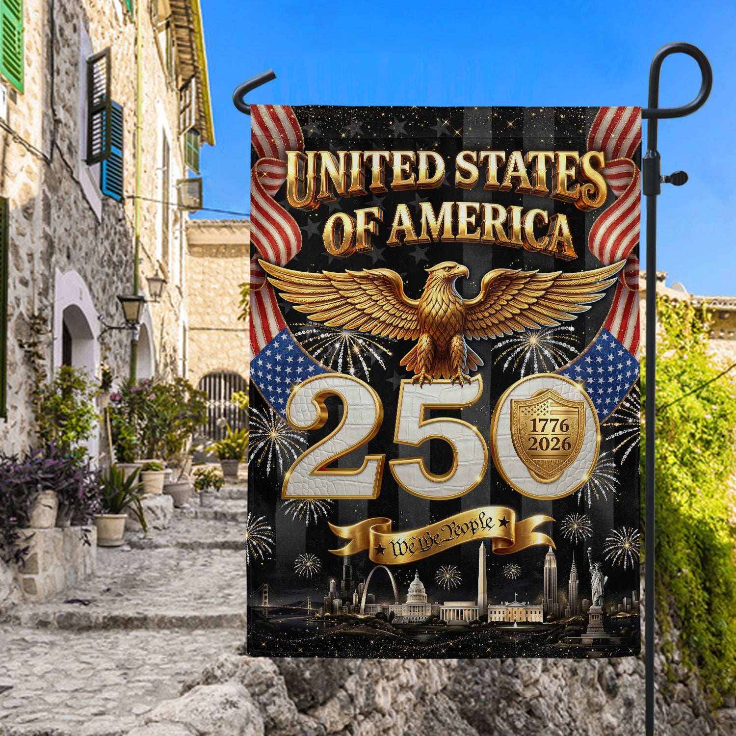 250th Anniversary United States House Flag - We The People Patriotic Eagle Banner