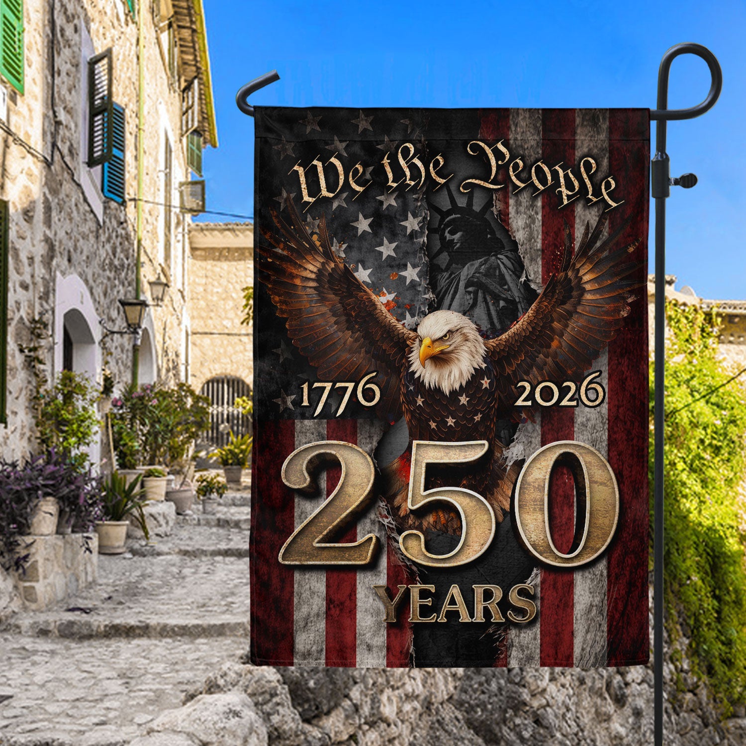 We The People 250th Anniversary Garden Flag 1776-2026 Patriotic Eagle Outdoor Decor
