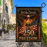 USA 250th Anniversary Garden Flag - Majestic Eagle & Liberty Torch Outdoor Yard Banner - Rust Field Wear