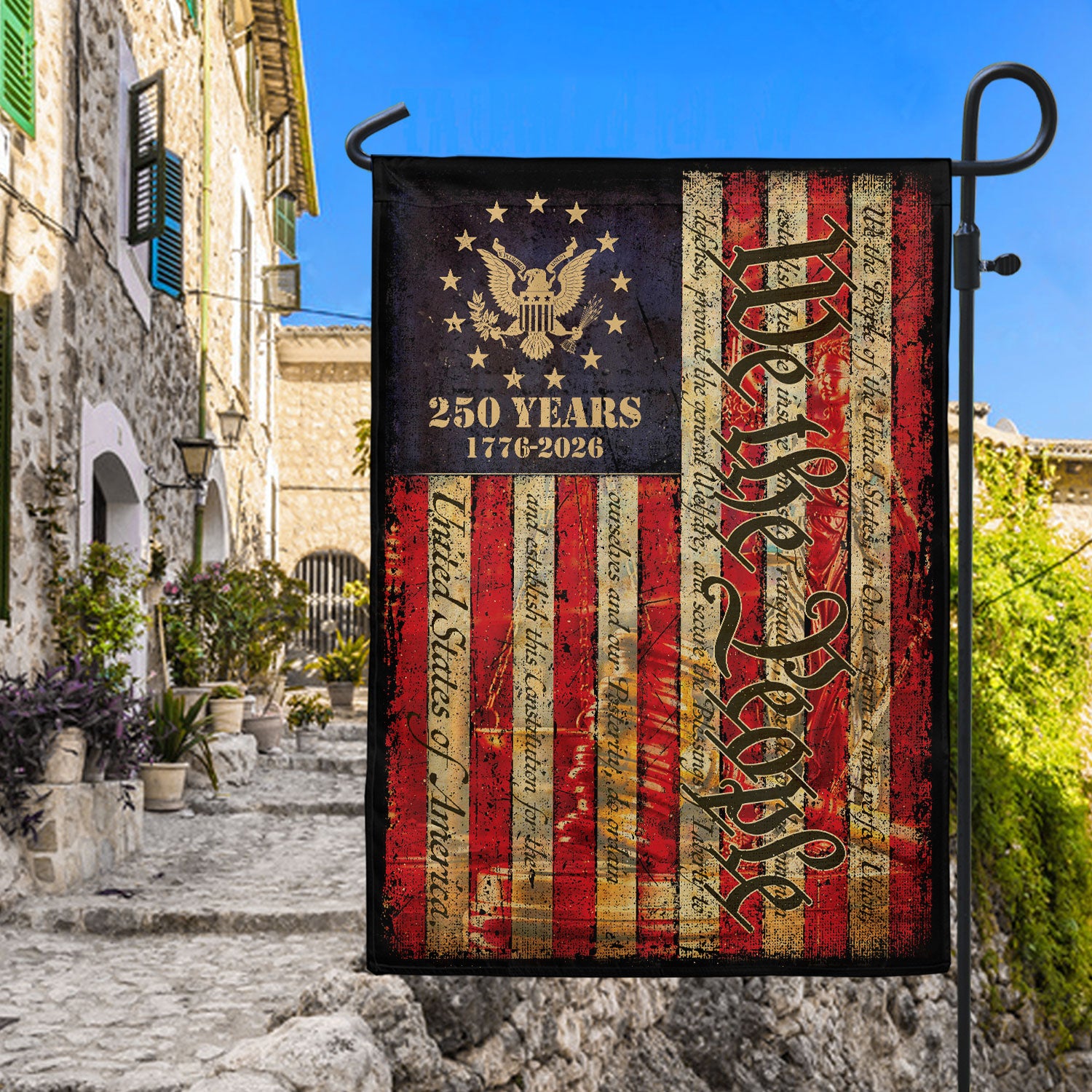 USA 250 Years Garden Flag - We The People Seal Patriotic Outdoor Decor 1776-2026