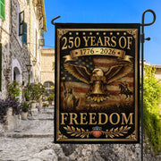 250 Years of Freedom Garden Flag Patriotic Eagle Liberty Bell 1776-2026 250th Anniversary USA Flag - Rust Field Wear