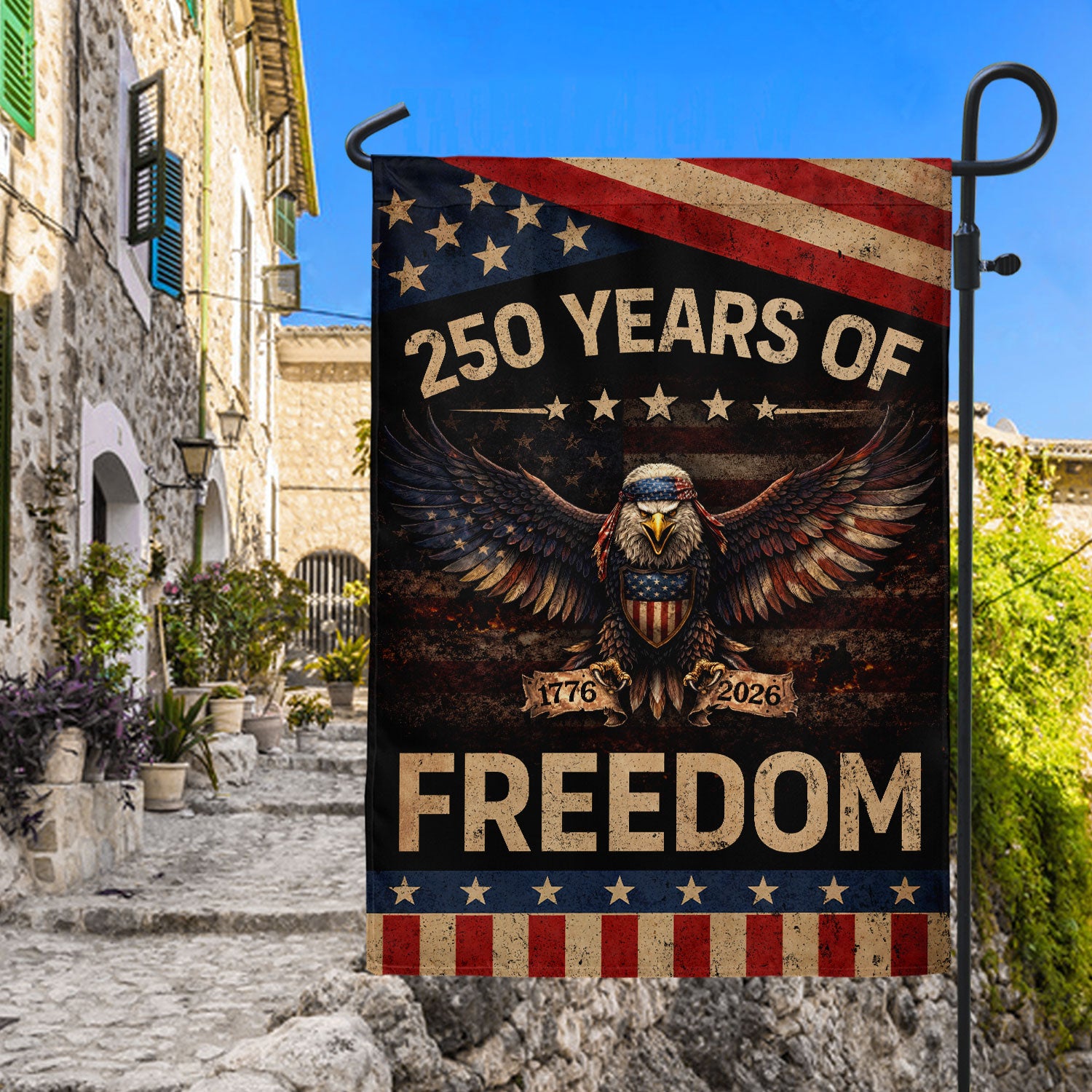 250 Years of Freedom Garden Flag Patriotic Eagle 1776-2026 Vintage 250th Anniversary USA Flag