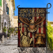 250th Anniversary United States Garden Flag - Patriotic Eagle Shield Home Decor 2026 - Rust Field Wear
