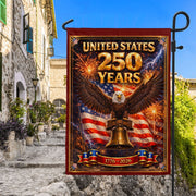 USA 250th Anniversary Garden Flag - Patriotic Eagle & 1776-2026 Milestone Yard Decor - Rust Field Wear