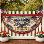 250 Years 1776-2026 American Anniversary Fence Flag - Custom Family Name Patriot Bunting