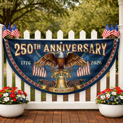250th Anniversary 1776-2026 Liberty Bell Custom Family Name Patriot Fence Flag Banner