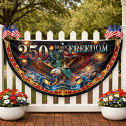 250 Years of Freedom Custom Family Name Patriot Fence Flag - Outdoor Bunting Banner