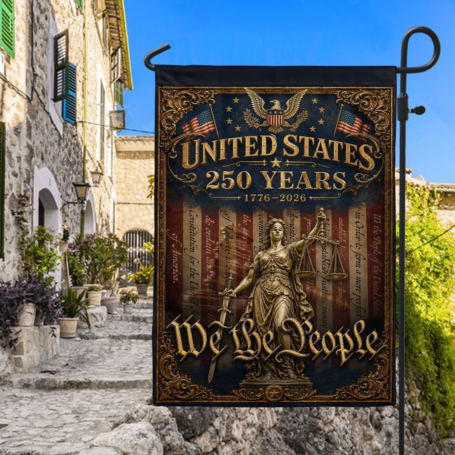 United States 250 Years Garden Flag We The People Patriotic USA Yard Decor - Rust Field Wear