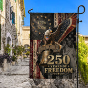 250 Years of Freedom 1776-2026 Garden Flag American Statue of Liberty Eagle Banner