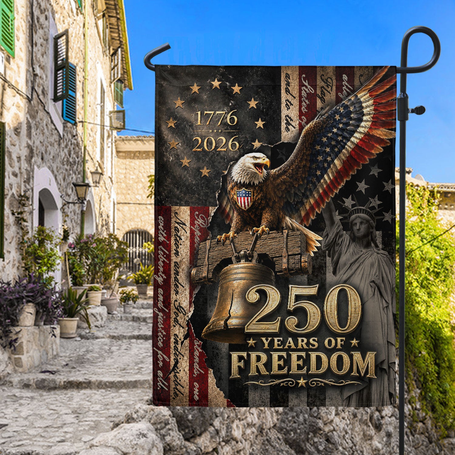 House Flag 250 Years of Freedom 1776-2026 American Statue of Liberty Eagle Banner