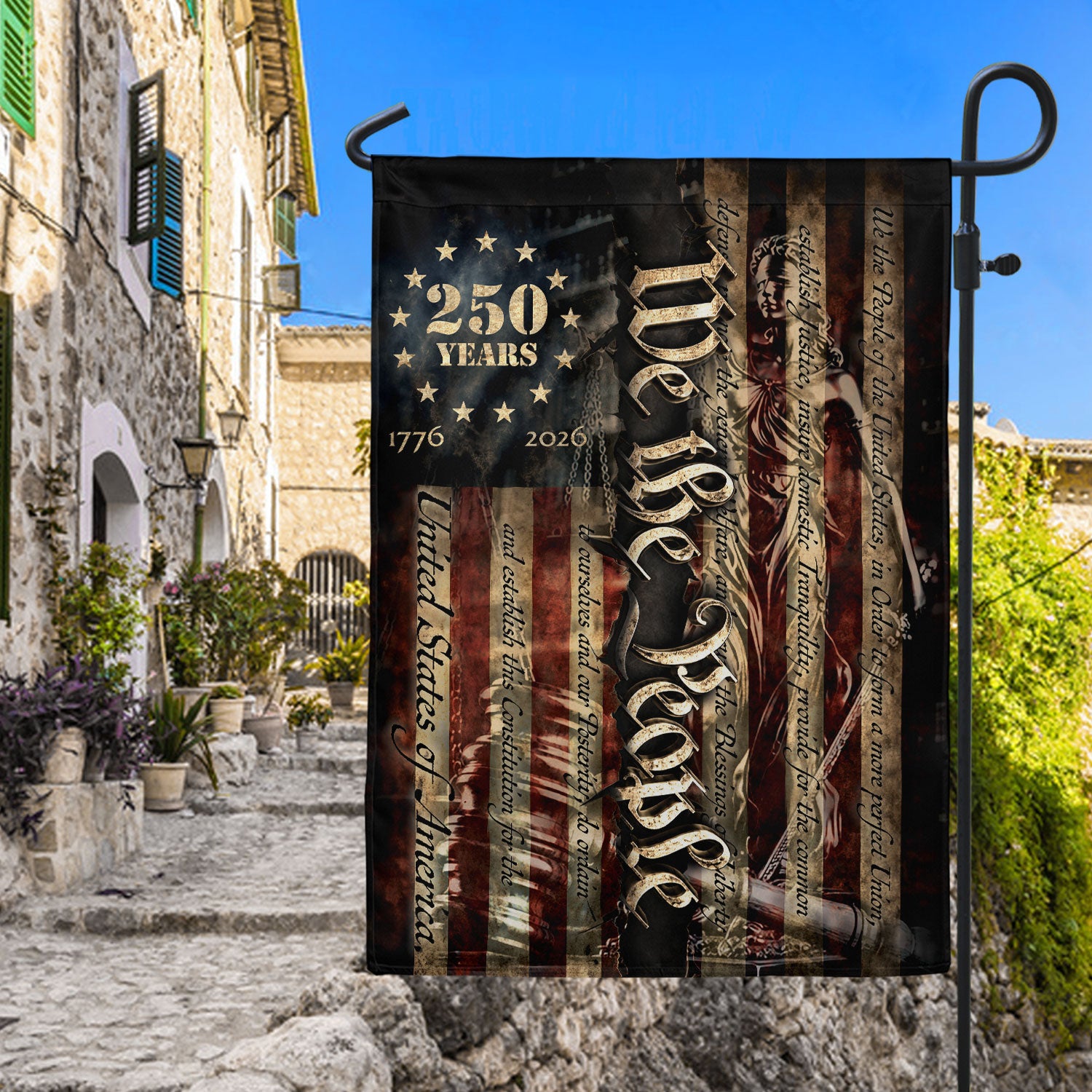 House Flag 1776-2026 US Constitution We The People Patriotic 250 Years Banner