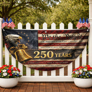 250th Anniversary US Fence Flag 1776-2026 Patriotic We The People Outdoor Banner