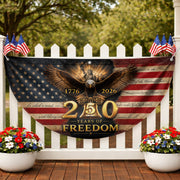 250th Anniversary US Fence Flag 1776-2026 Patriotic Statue of Liberty Outdoor Banner