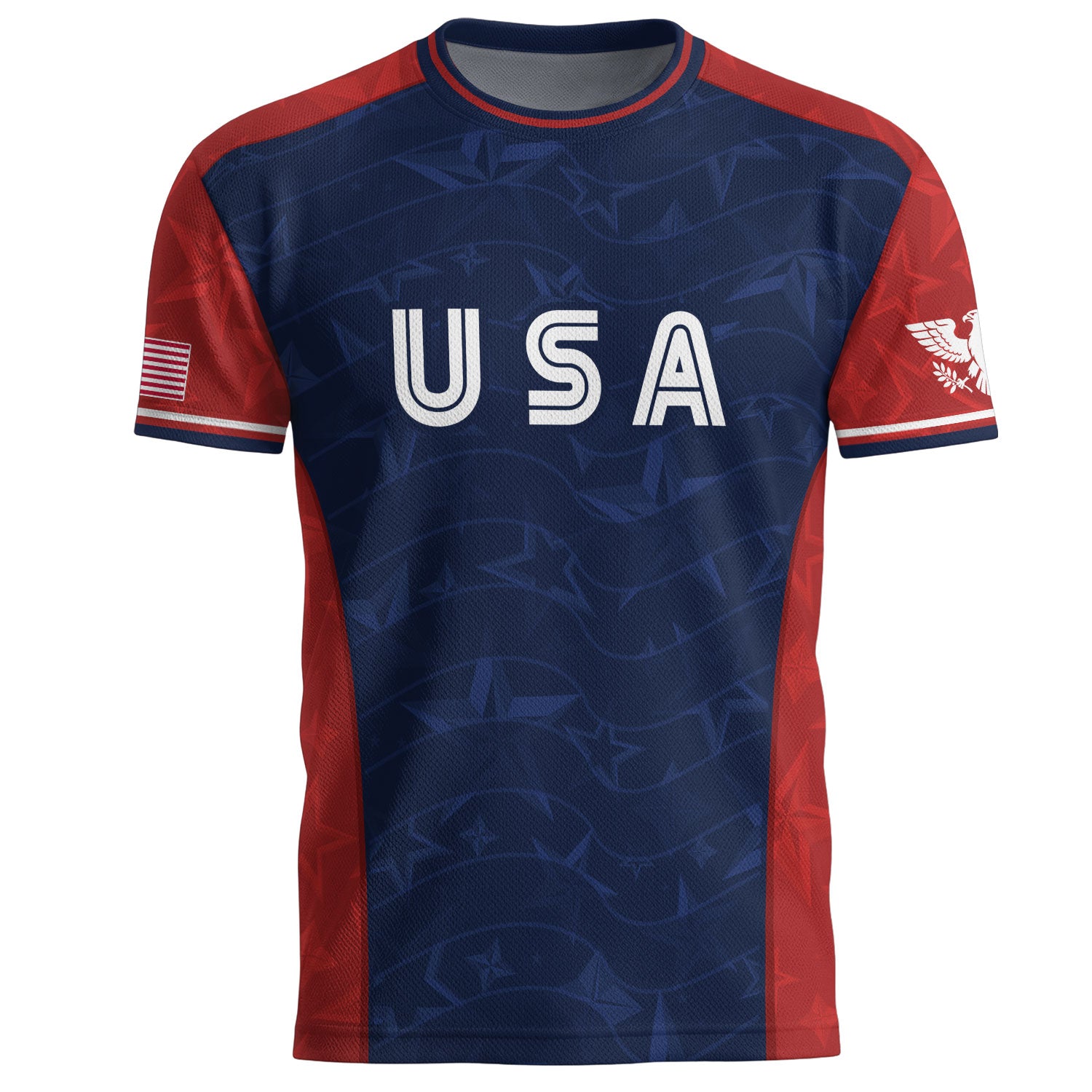 Navy Orange USA Soccer Jersey Men Patriotic Stars Stripes American Football Shirt Fan Gear