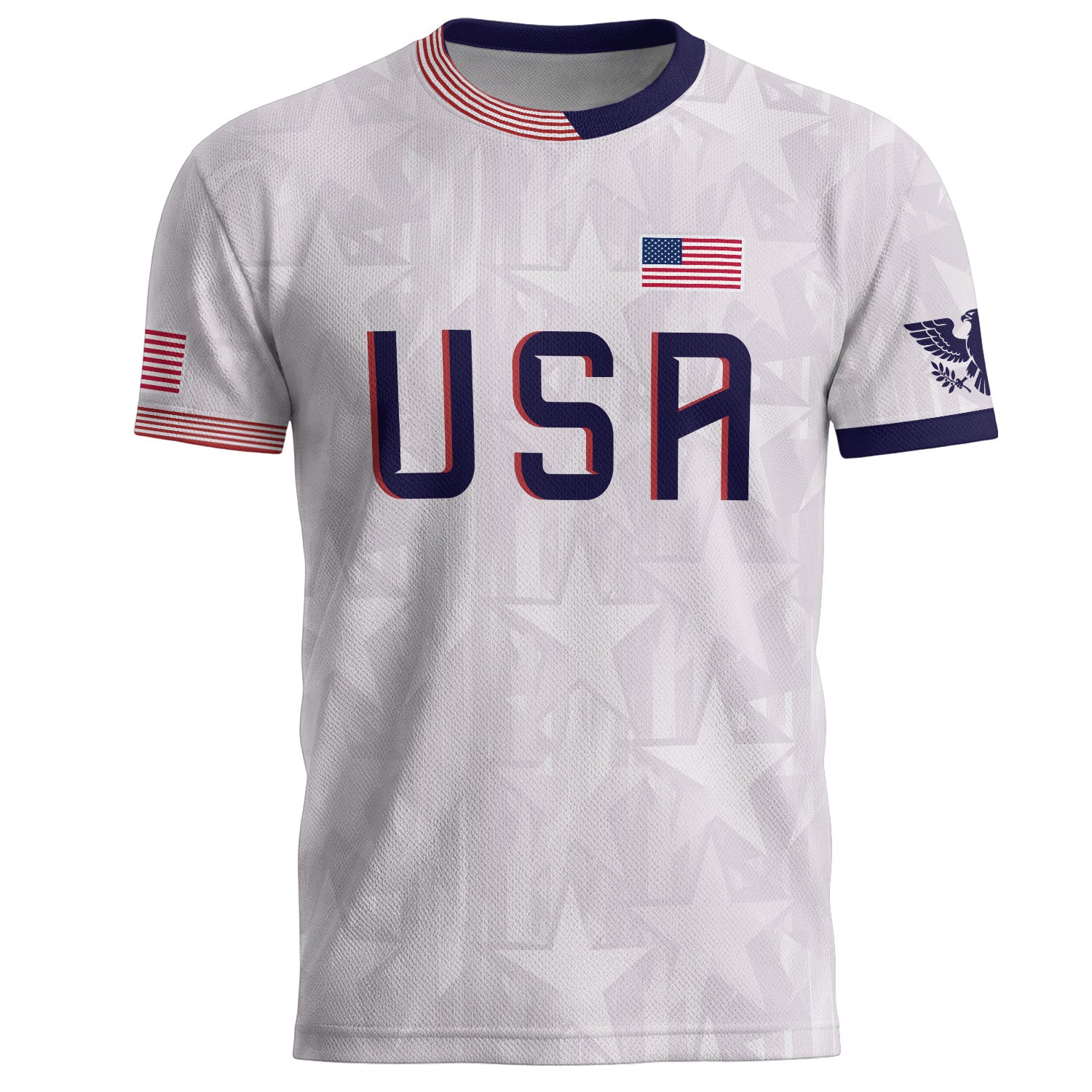 White USA Soccer Jersey Men Patriotic United States Football Shirt Team Sportswear Gift