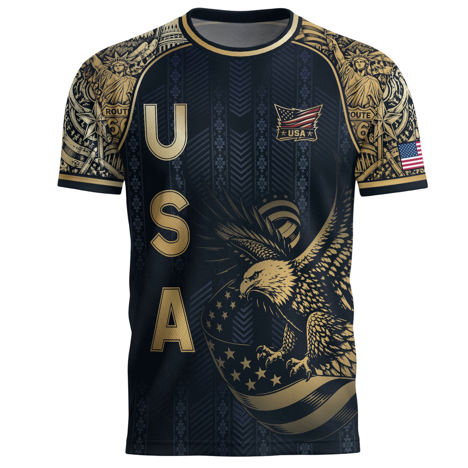 Adult Soccer Jersey Blue Edition Elite Eagle Emblem Patriotic Athletic Sport Top
