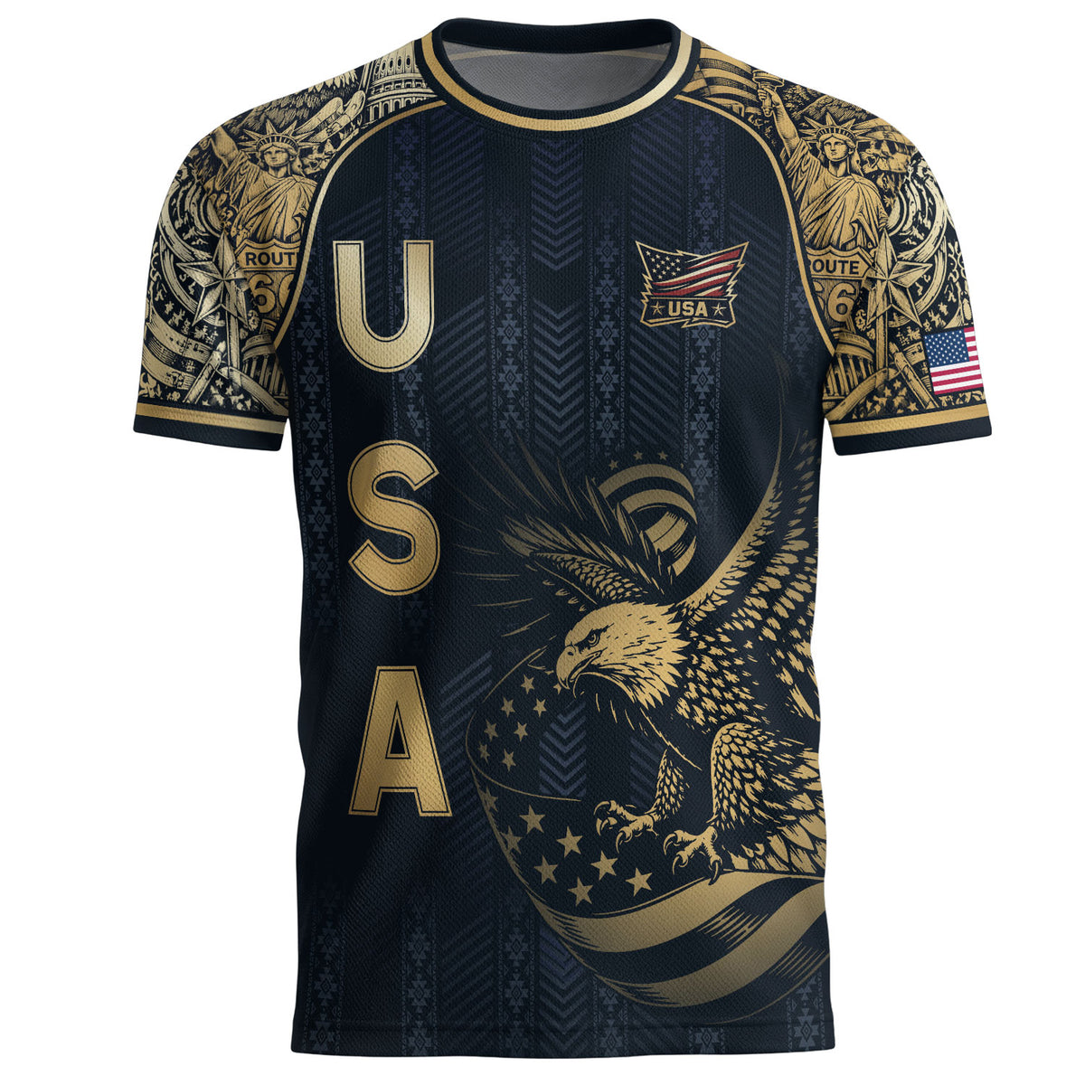 Adult Soccer Jersey Blue Edition Elite Eagle Emblem Patriotic Athletic Sport Top - Rust Field Wear