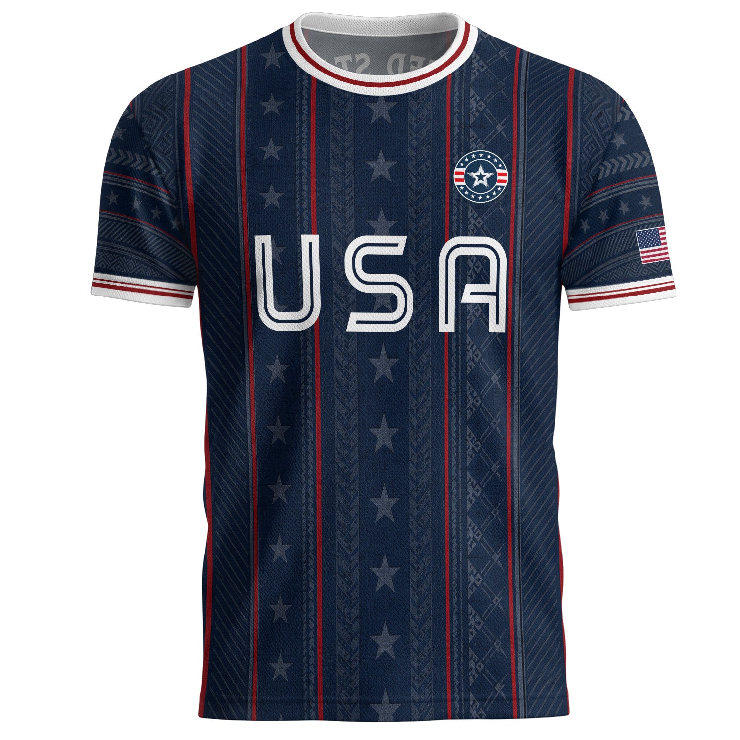 Navy USA Soccer Jersey American Pride Graphic Stripe Soccer Shirt Patriotic Fan Gear