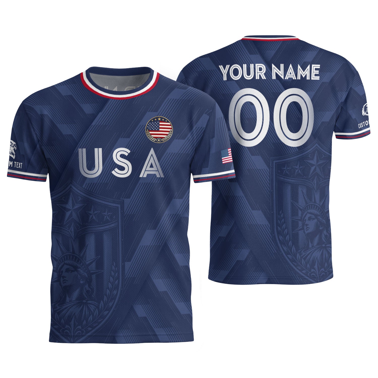 USA Soccer Jersey Style Adult Shirts Custom Name Number Personalized Athletic Top