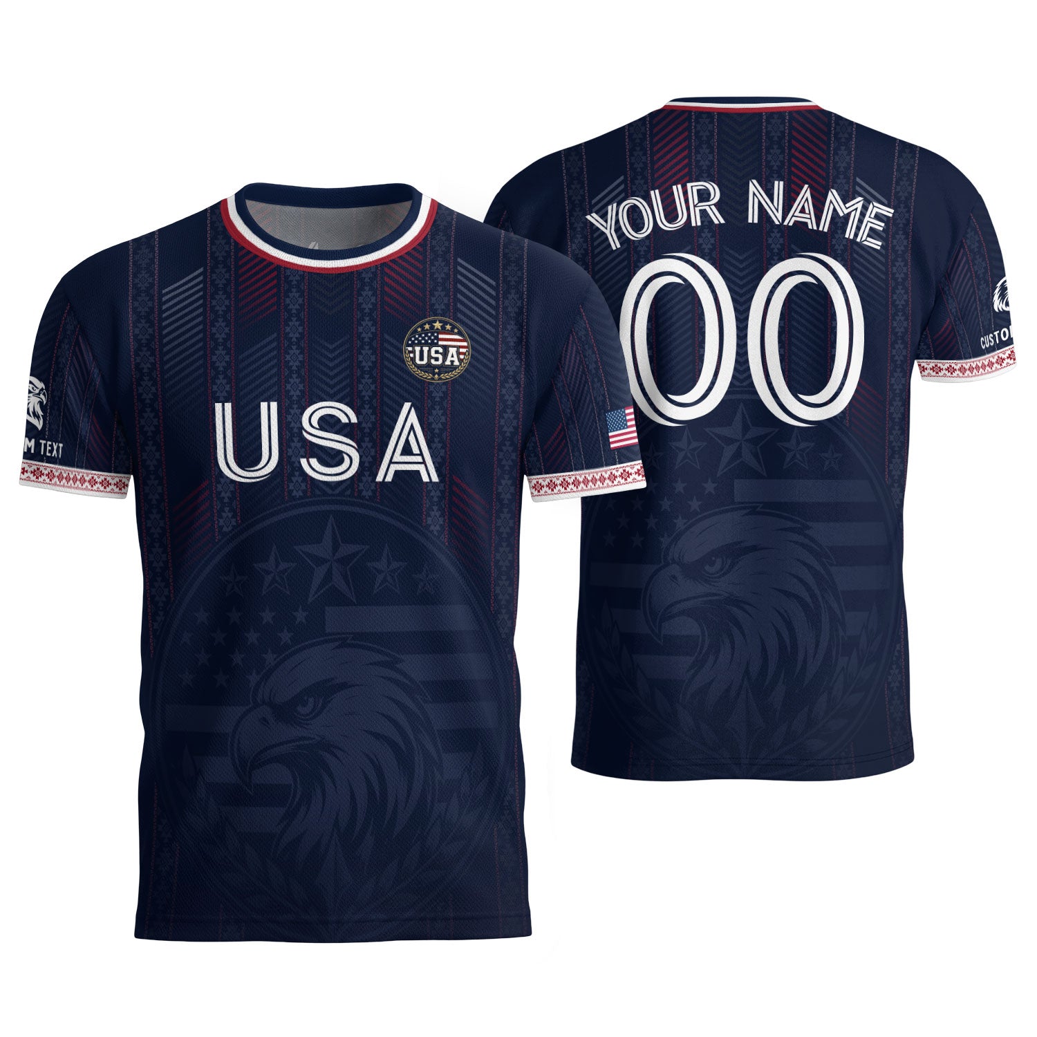 Men Athletic Sport T Shirt Outfits Personalized Custom Name USA Soccer Jersey