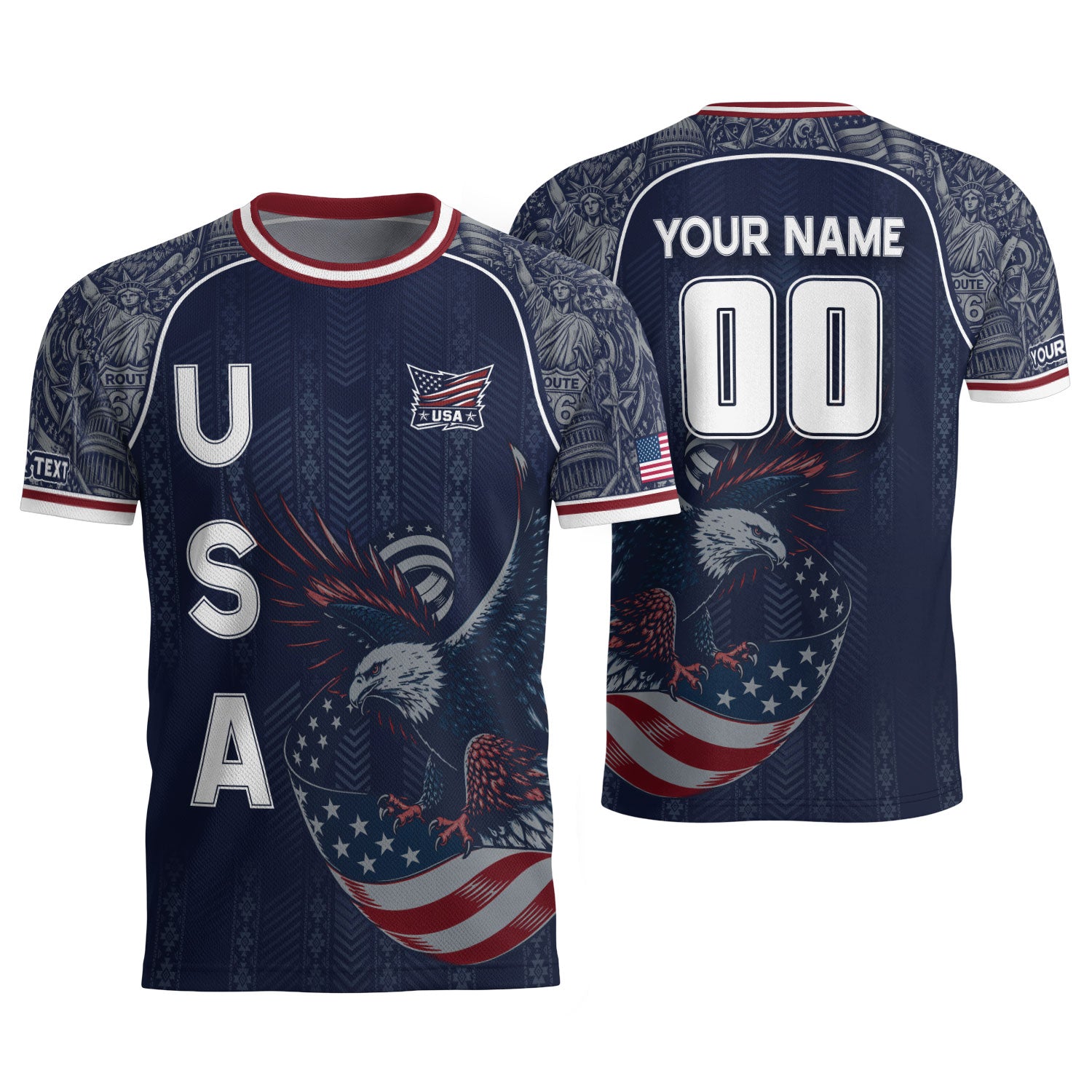 USA Eagle Soccer Jersey Style Adult Shirts Custom Name Number Personalized Top