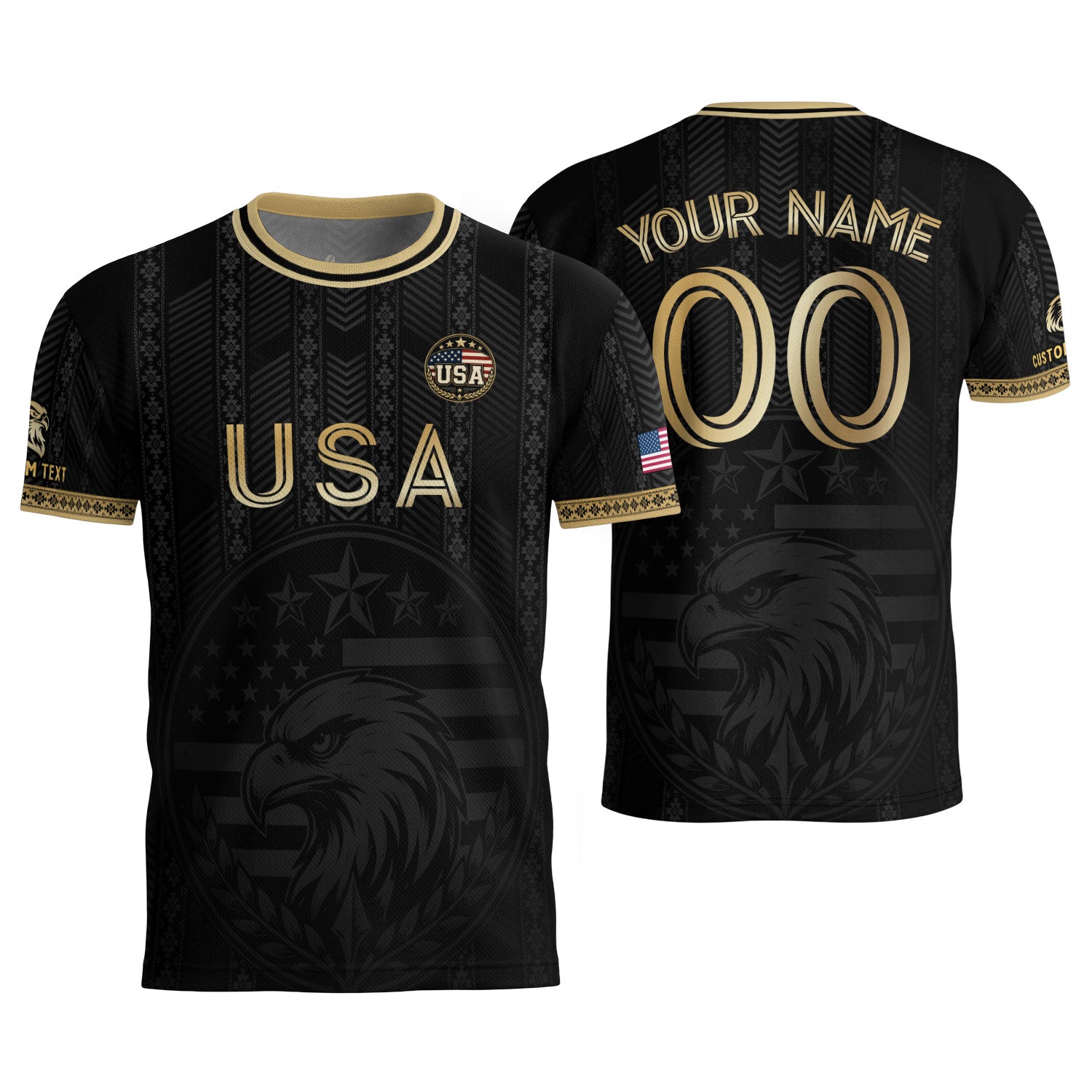 USA Soccer Jersey Style Men Athletic T Shirt Outfits Personalized Custom Name Tee