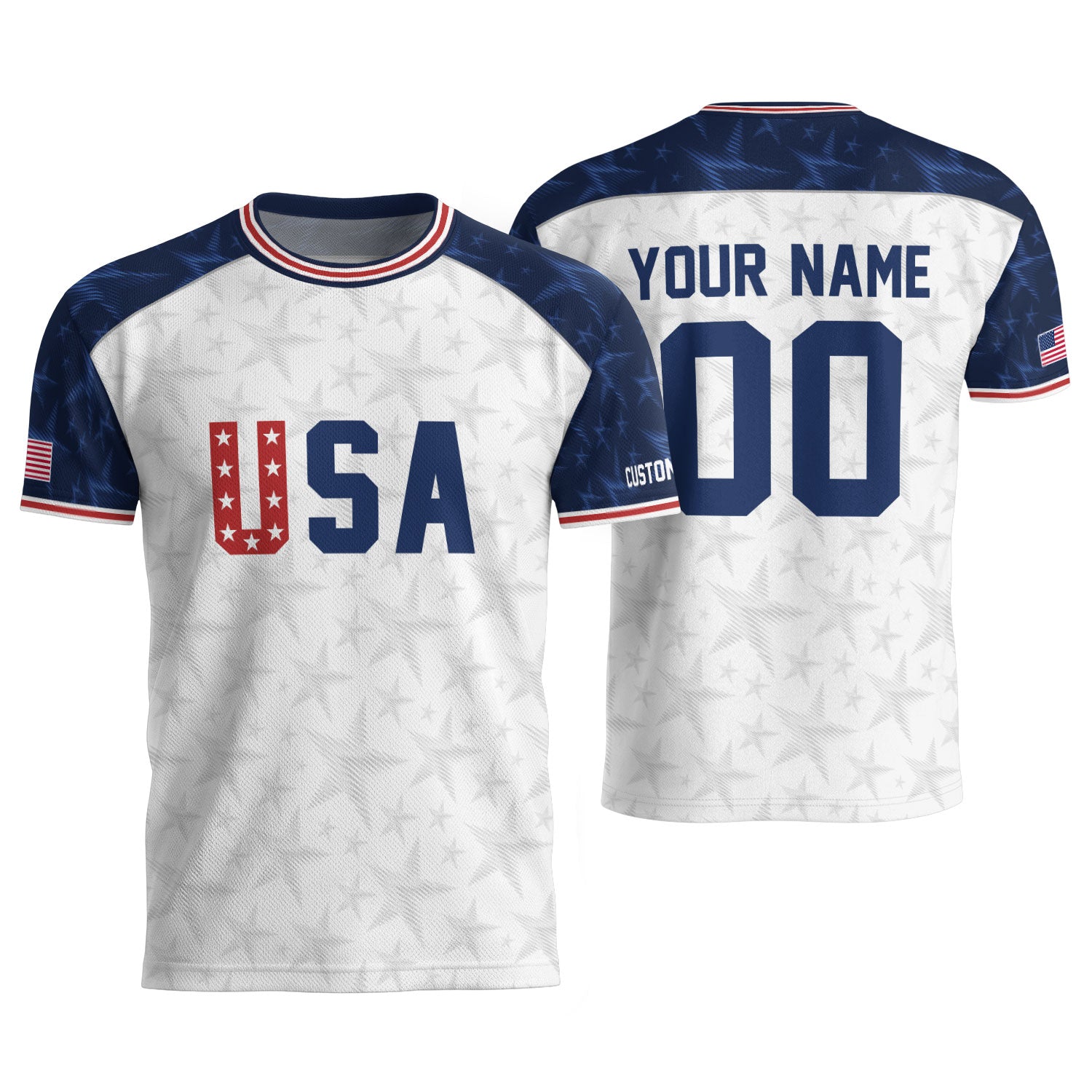 Personalized USA Soccer Jersey Custom Name Number Patriotic Outdoor Sportswear Clothing