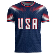 USA Soccer Jersey Men Patriotic Eagle Graphic Tee American Pride Football Shirt - Rust Field Wear