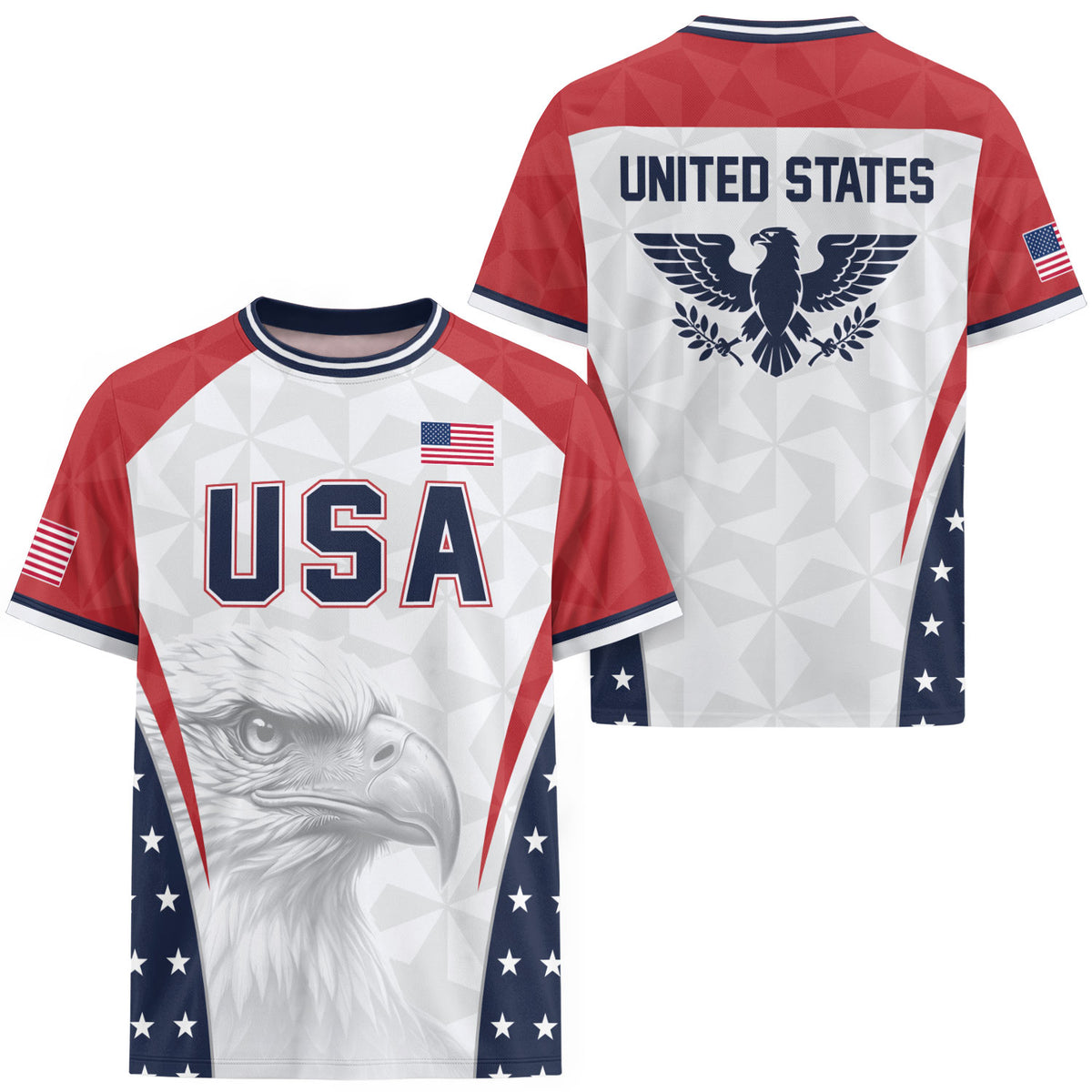 USA Soccer Jersey Adult United States Patriotic Eagle Shirt American Football Tee