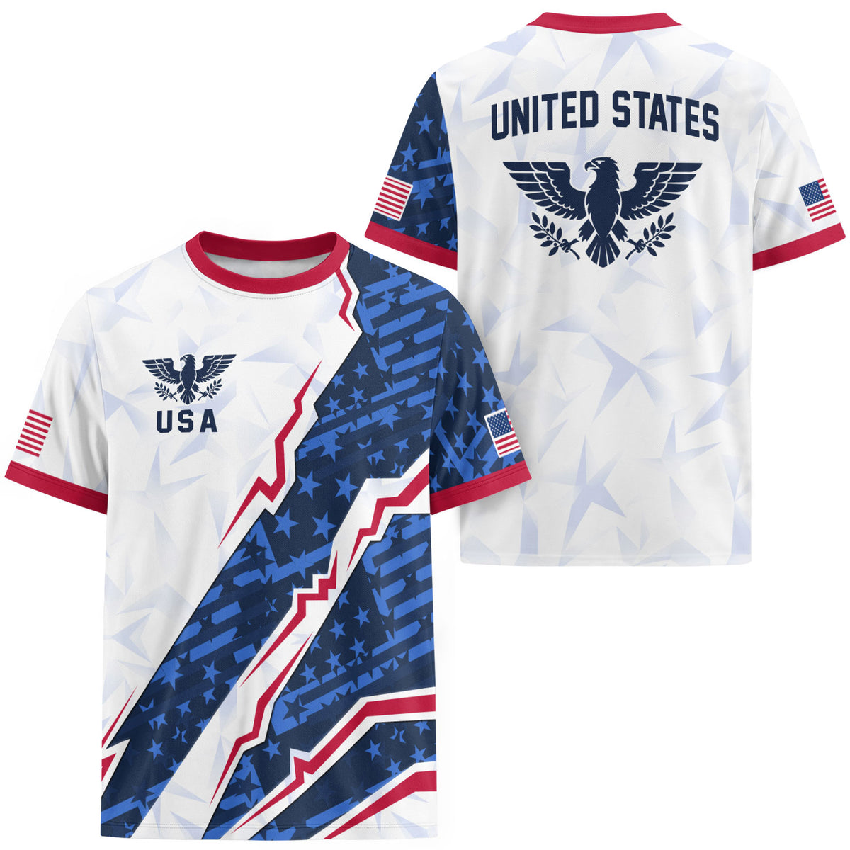 USA Eagle Soccer Jersey Adult American Pride Patriotic Soccer Fan Graphic Shirt