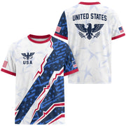 USA Eagle Soccer Jersey Adult American Pride Patriotic Soccer Fan Graphic Shirt