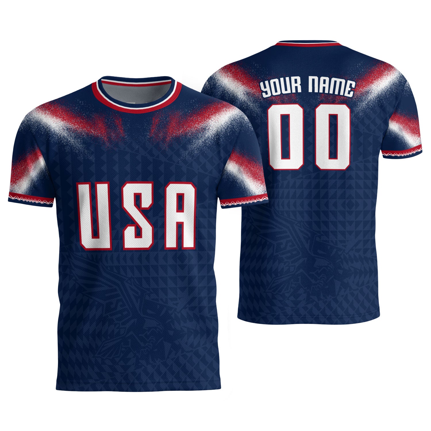USA Patriotic Soccer Jersey Custom Name Number Adult Football Shirt Blue